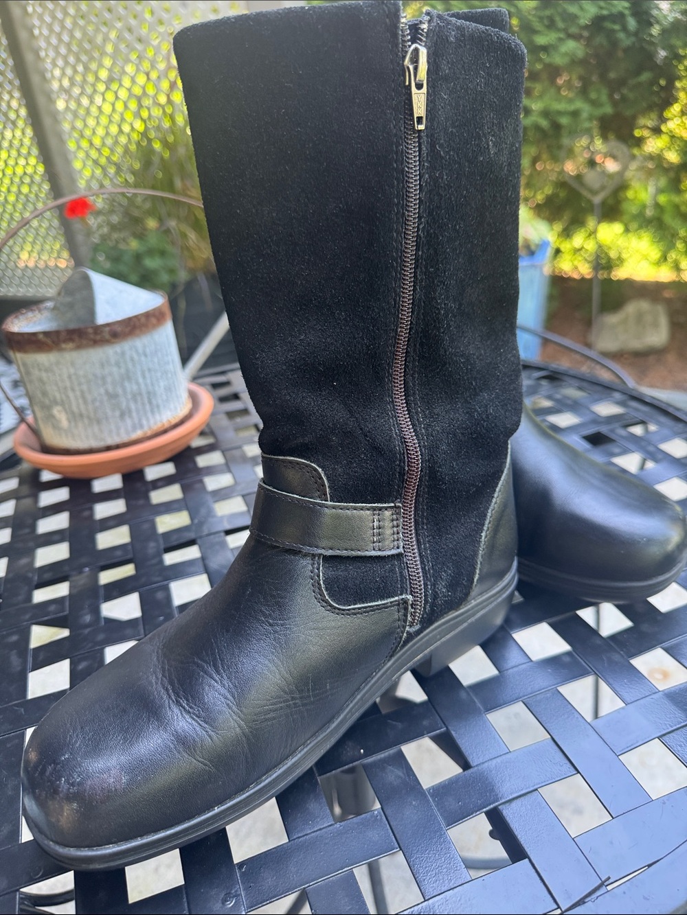 Alegria Kris black Mid Calf Boots Size 8(EU) 38 suede and leather - Picture 5 of 5